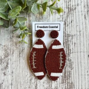 Large Football Beaded Earrings